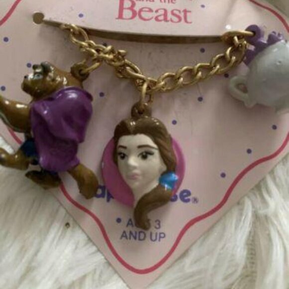 VINTAGE 90's NEW Disney's Beauty and the Beast Charm Bracelet by APPLAUSE - Picture 3 of 4